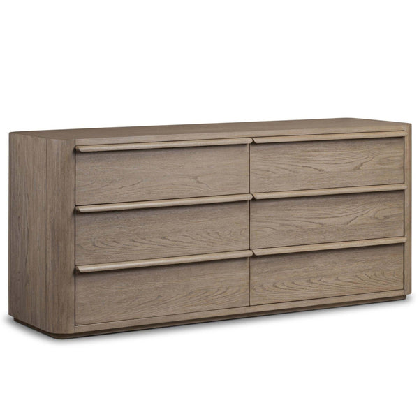 home fashion Primrose 6 Drawer Dresser Natural Flat Oak by Four Hands