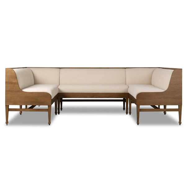 Home Fashion Priscilla U Shape Dining Banquette Wayfarer Snow By Four Hands