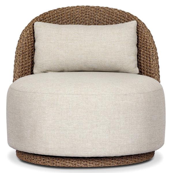 Home Fashion Quaid Outdoor Swivel Chair Alessi Buff/Woven By Four Hands