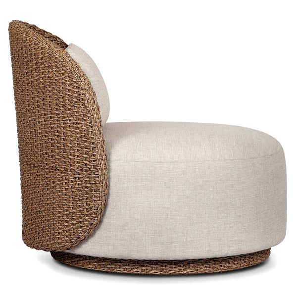 Home Fashion Quaid Outdoor Swivel Chair Alessi Buff/Woven By Four Hands