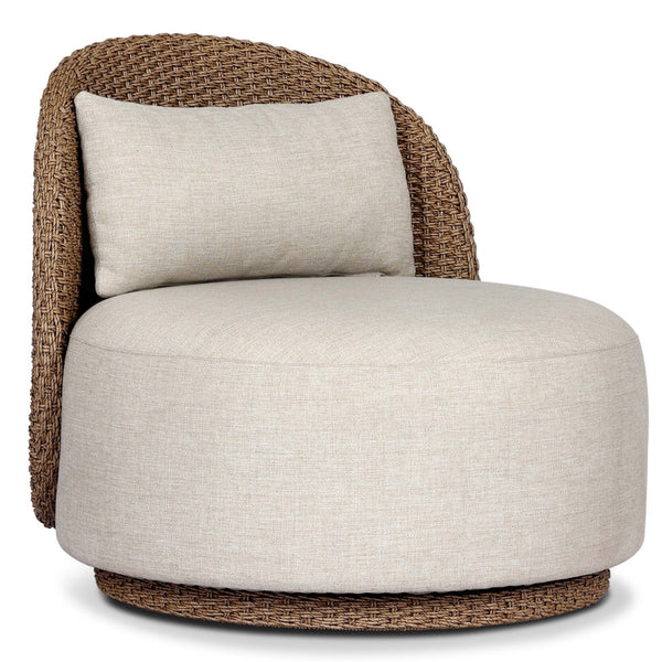 Home Fashion Quaid Outdoor Swivel Chair Alessi Buff/Woven By Four Hands