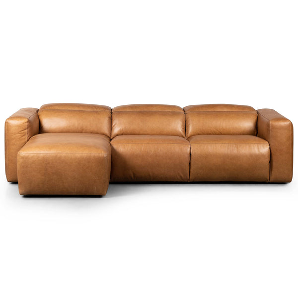 Home Fashion Radley Power Recliner Left Chaise Sectional Sonoma Butterscotch By Four Hands