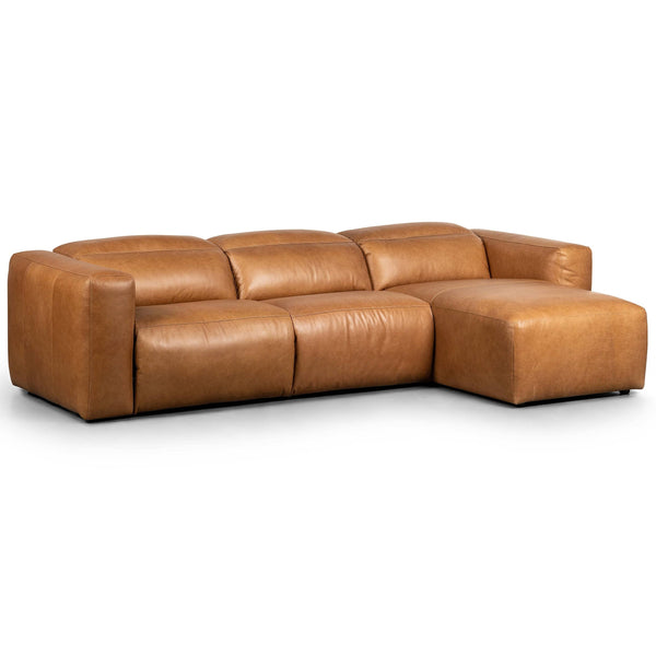 Home Fashion Radley Power Recliner Right Chaise Sectional Sonoma Butterscotch By Four Hands