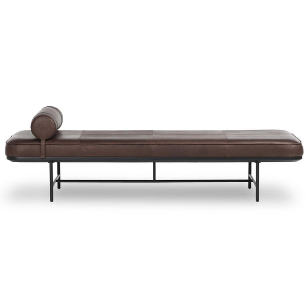 Home Fashion Rakesh Leather Chaise Heirloom Cigar By Four Hands