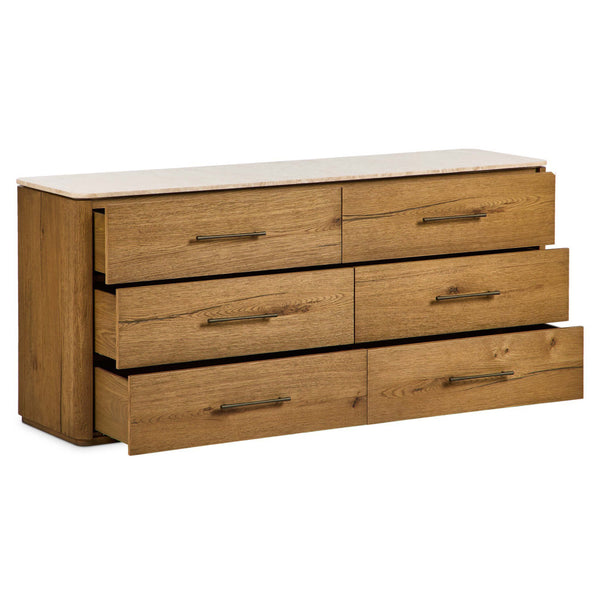 Home Fashion Raleigh 6 Drawer Dresser Worn Oak By Four Hands
