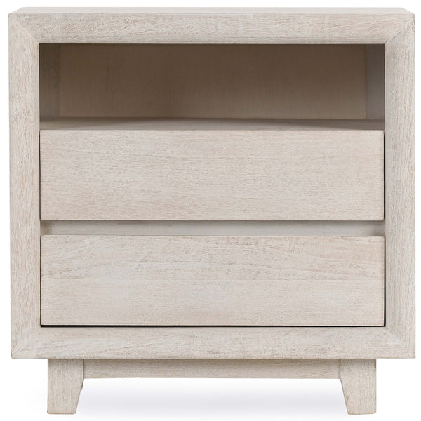 Home Fashion Reece 2 Drawer Nightstand Seasheell White