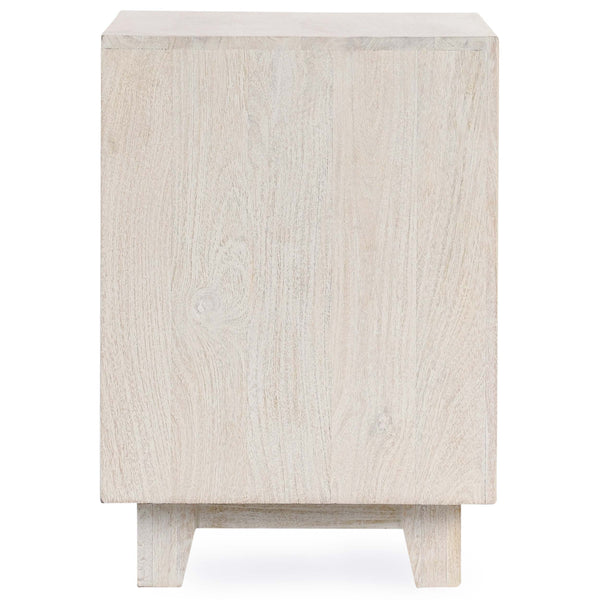 Home Fashion Reece 2 Drawer Nightstand Seasheell White