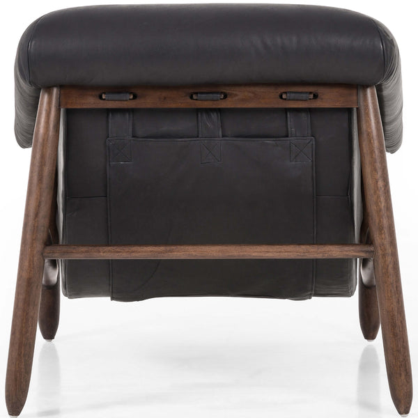 Home Fashion Reggie Leather Chair Heirloom Black By Four Hands