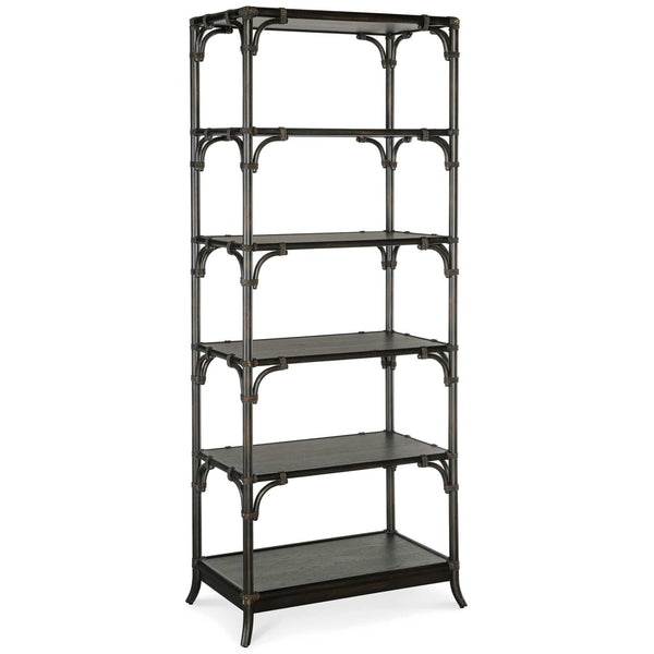 home fashion Retreat Pole Rattan Bookcase Dark Wood