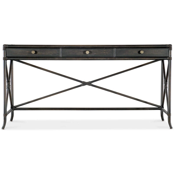 Home Fashion Retreat Pole Rattan Console Black Sand