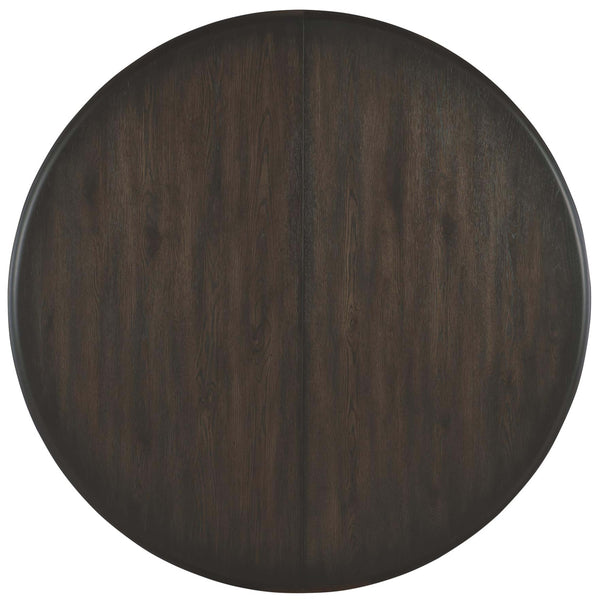 Home Fashion Retreat Pole Rattan Round Dining Table Black Sand