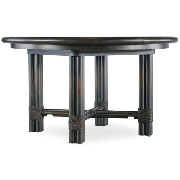 home fashion Retreat Pole Rattan Round Dining Table Black Sand