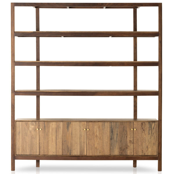 Home Fashion Reza Wide Bookcase Smoked Honey By Four Hands