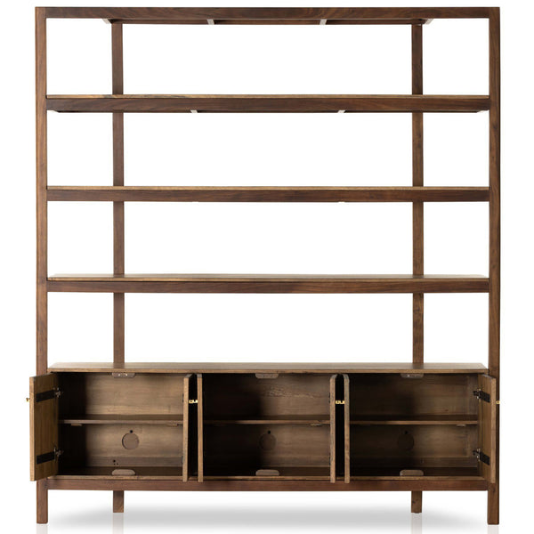 Home Fashion Reza Wide Bookcase Smoked Honey By Four Hands