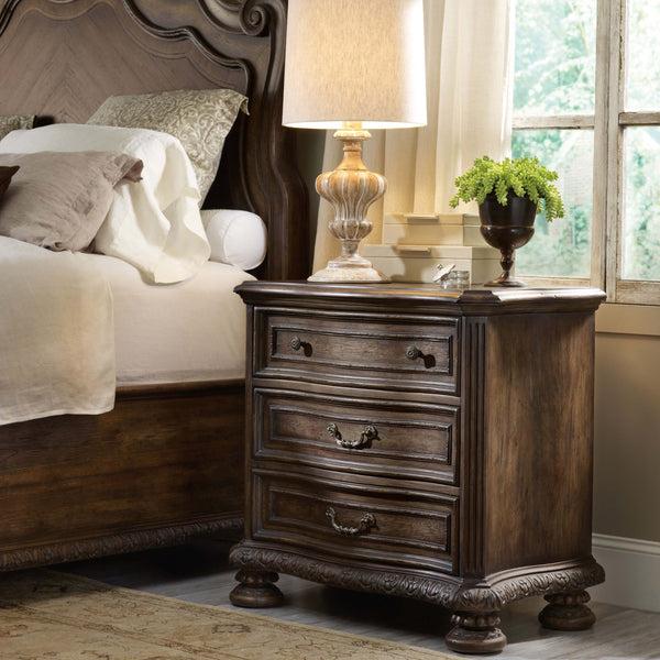 Home Fashion Rhapsody 3 Drawer Nightstand Rustic Walnut