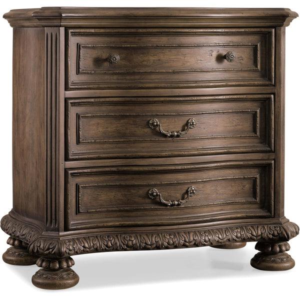 home fashion Rhapsody 3 Drawer Nightstand Rustic Walnut