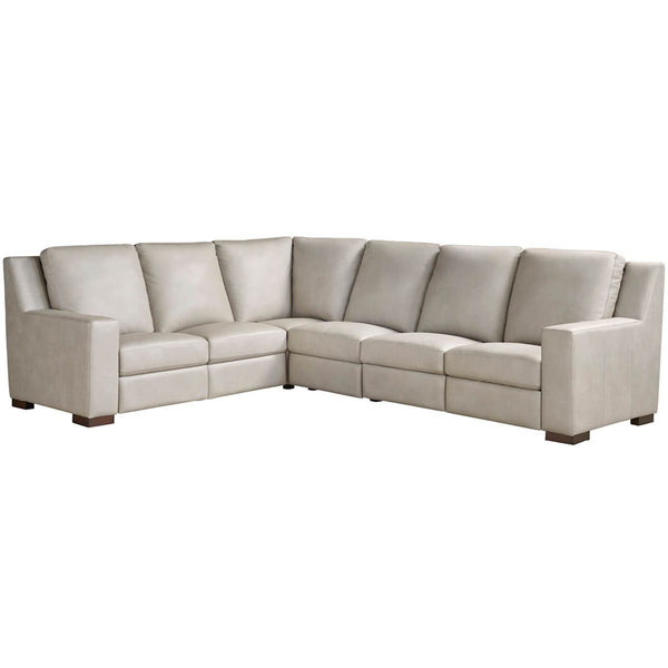 home fashion Rhodes Leather Power Motion Sectional Sahara Ash