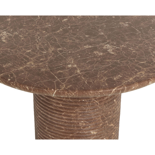 Home Fashion Riva Round Dining Table Mocha Marble Look