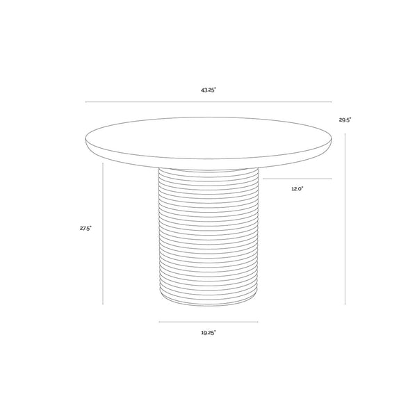 Home Fashion Riva Round Dining Table Mocha Marble Look