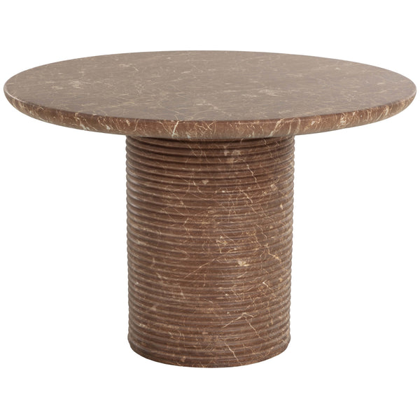 home fashion Riva Round Dining Table Mocha Marble Look