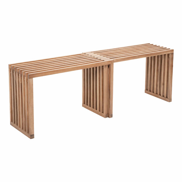 Home Fashion Riviera Extendable Bench Natural Set Of 2
