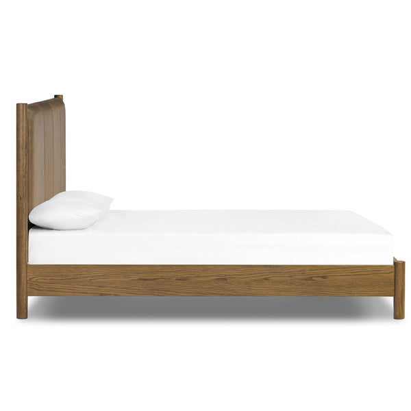 Home Fashion Roark Leather Bed Palermo Drift By Four Hands