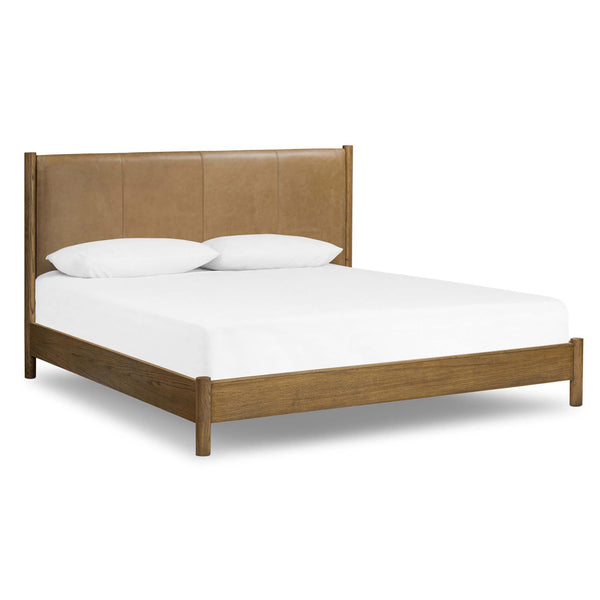 home fashion Roark Leather Bed Palermo Drift by Four Hands