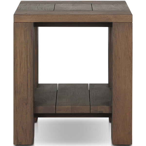 Home Fashion Roca Outdoor End Table Stained Heritage Brown By Four Hands