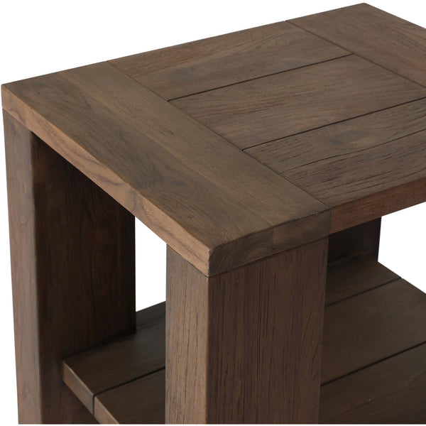 Home Fashion Roca Outdoor End Table Stained Heritage Brown By Four Hands