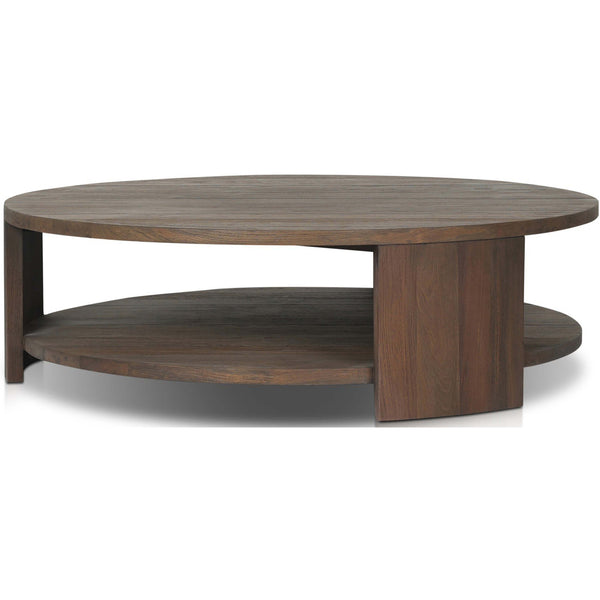 Home Fashion Roca Outdoor Round Coffee Table Stained Heritage Brown By Four Hands