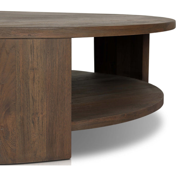 Home Fashion Roca Outdoor Round Coffee Table Stained Heritage Brown By Four Hands