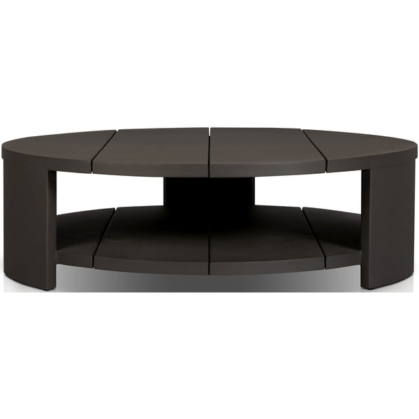 Home Fashion Roca Outdoor Round Metal Coffee Table Bronze By Four Hands