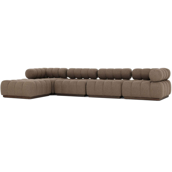 home fashion Roma 4 Piece Outdoor Sectional Ellor Brown by Four Hands