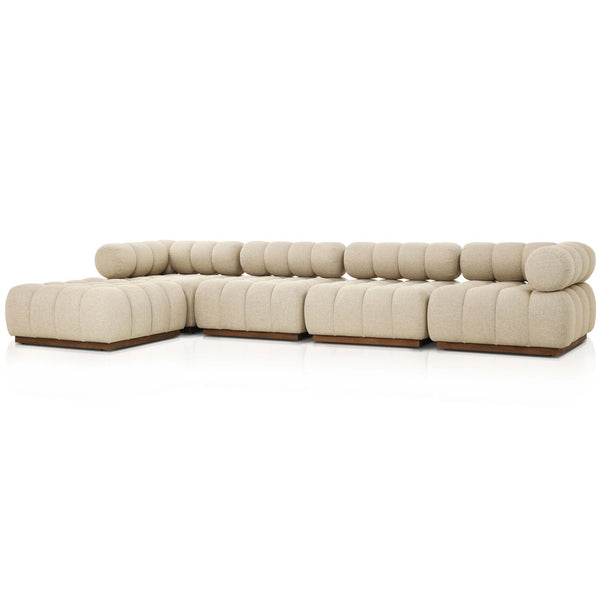 home fashion Roma 4 Piece Outdoor Sectional Hayes Cream by Four Hands