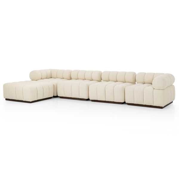 home fashion Roma 4-Piece Sectional w/Ottoman Durham Cream by Four Hands