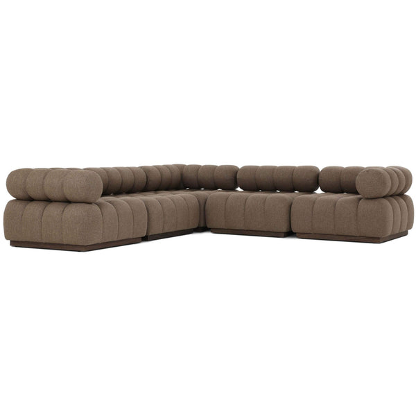 home fashion Roma 5 Piece Outdoor Sectional Ellor Brown by Four Hands