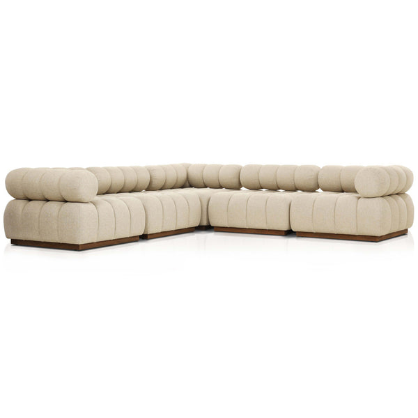 home fashion Roma 5 Piece Outdoor Sectional Hayes Cream by Four Hands