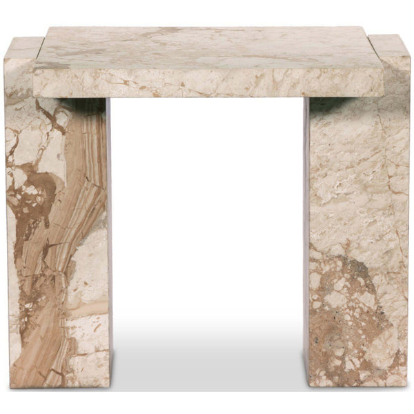 Home Fashion Romano End Table Desert Taupe Marble By Four Hands