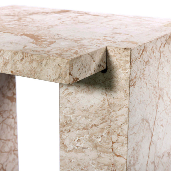 Home Fashion Romano End Table Desert Taupe Marble By Four Hands