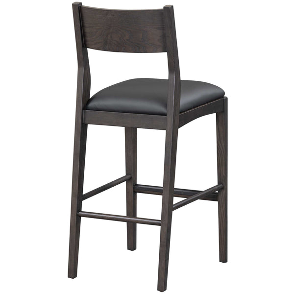Home Fashion Rooney Leather Bar & Counter Stool Jet Black