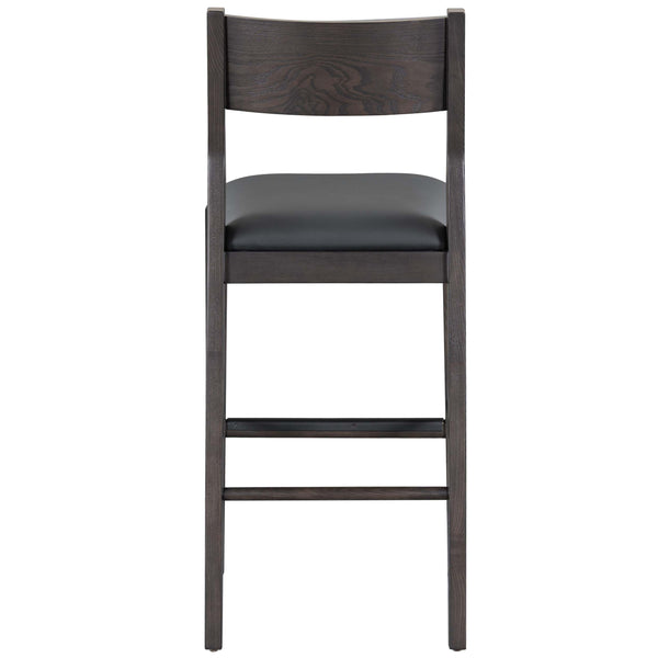 Home Fashion Rooney Leather Bar & Counter Stool Jet Black