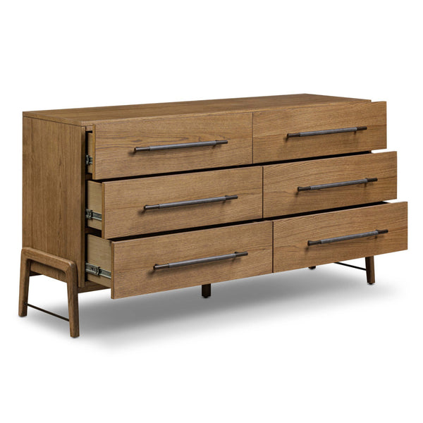 Home Fashion Rosedale 6 Drawer Dresser Amber Oak By Four Hands