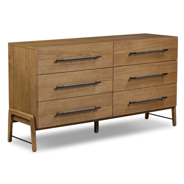 home fashion Rosedale 6 Drawer Dresser Amber Oak by Four Hands