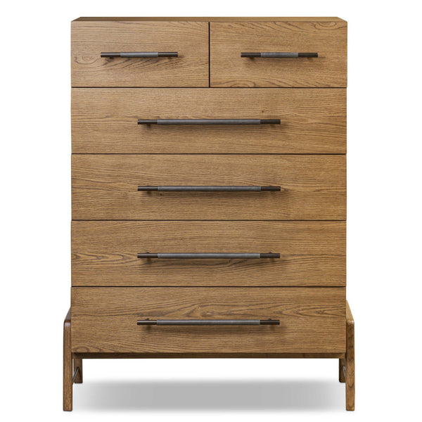 Home Fashion Rosedale 6 Drawer Tall Dresser Amber Oak By Four Hands