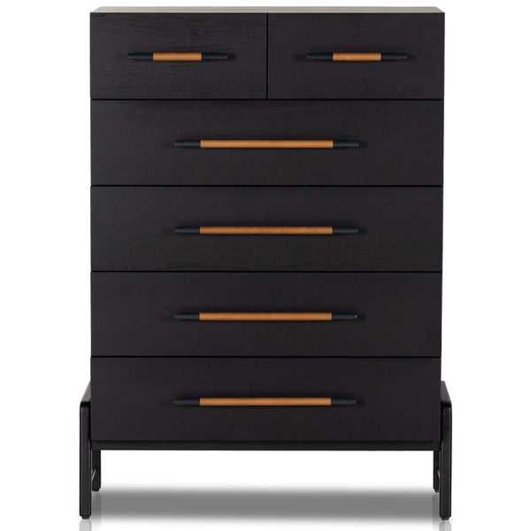 Home Fashion Rosedale 6 Drawer Tall Dresser Ebony Oak By Four Hands