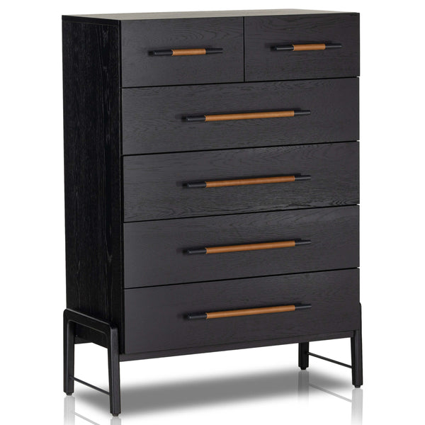 home fashion Rosedale 6 Drawer Tall Dresser Ebony Oak by Four Hands