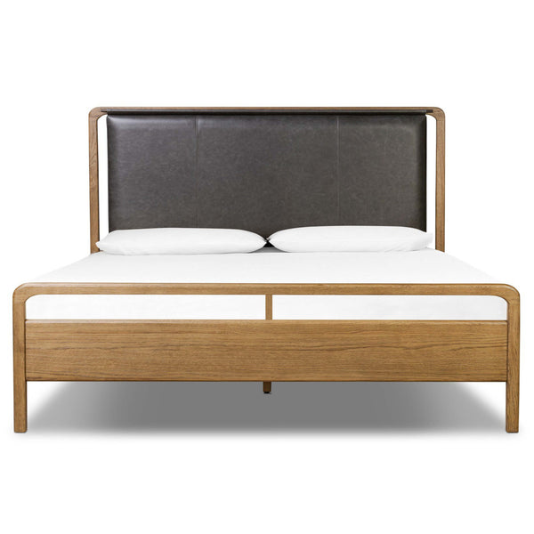 Home Fashion Rosedale Leather Bed Chaps Ebony By Four Hands