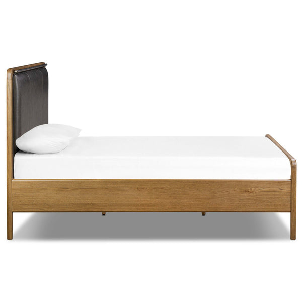 Home Fashion Rosedale Leather Bed Chaps Ebony By Four Hands