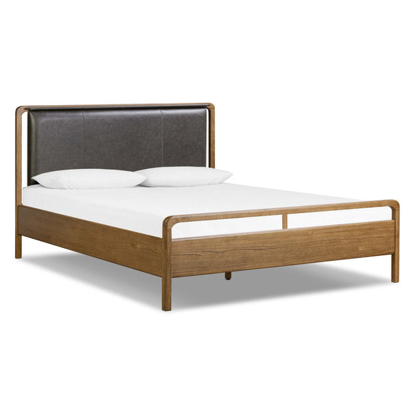 home fashion Rosedale Leather Bed Chaps Ebony by Four Hands