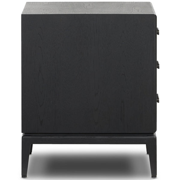 Home Fashion Rosenell 3 Drawer Nightstand Black By Four Hands